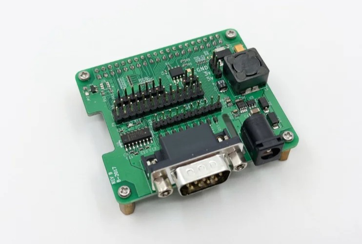 A custom expansion board PCB, assembled and ready for bring-up